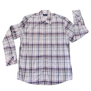 ZAGARI Blue Plaid Shirt | L